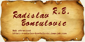 Radislav Bontulović vizit kartica